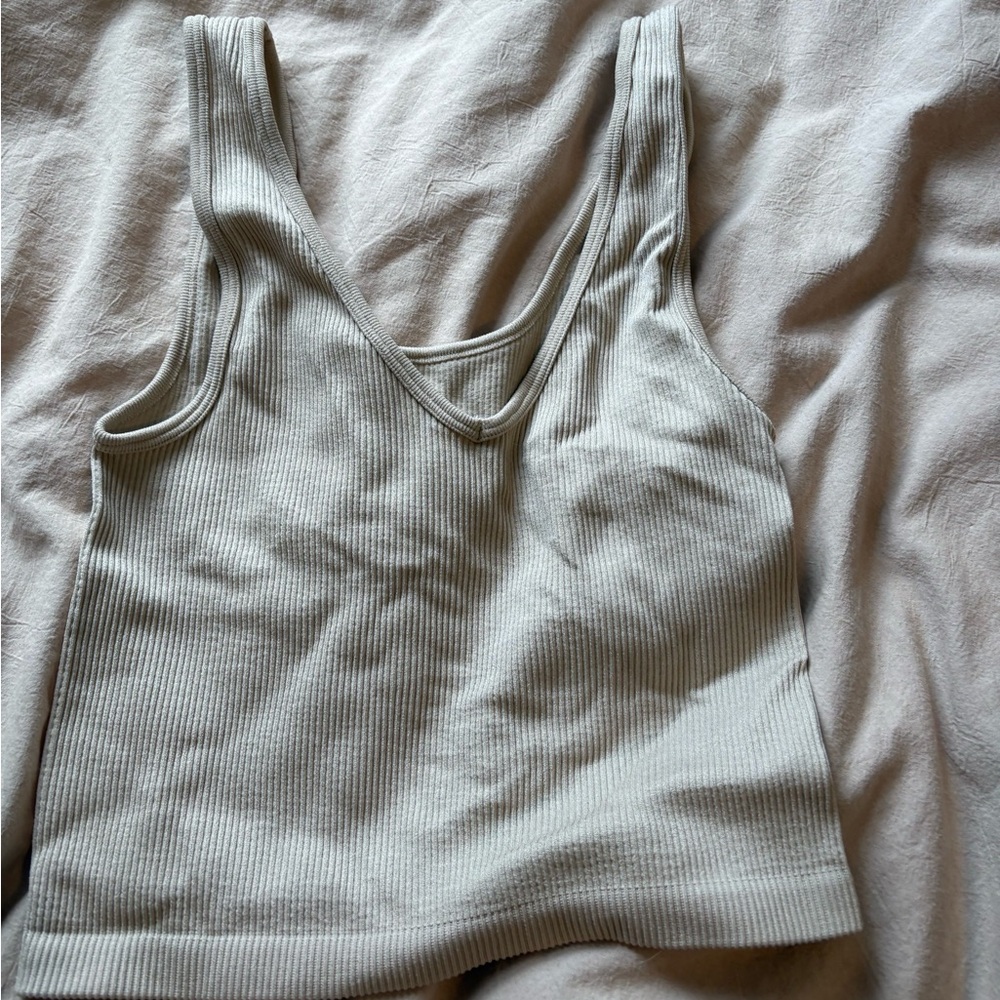Aeropostale Ribbed Tank in Beige